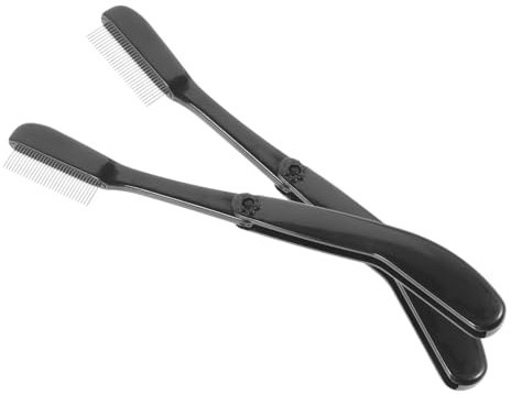 SAFIGLE Peigne à Cils et Sourcils 2 Pièces Outil Maquillage en Acier et Plastique pour Femme