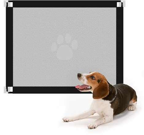 Enjoying Treppengitter Haustiere, 100 X 80 cm Hoche Treppentore für Hunde Katzen, Treppenschutzgitter Netz, Selbstmontage Türschutzgitter für Hallen, Ohne Bohren oder Bohrbar