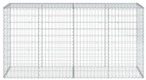 Gecheer Gabion Basket Retaining Wall Decorative Stainless Iron Wire 200x50x100cm - Silver Model3295143