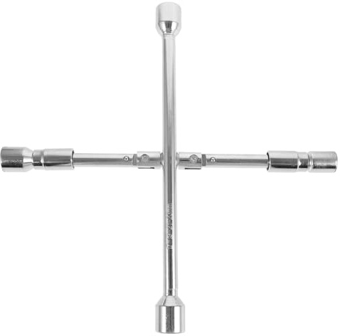 BIUDECO Folding Car Tire Wrench Multi-Function Cross Socket Lug Nut Tool Labor-Saving Spanner Chrome-Vanadium Steel for Vehicle Repair