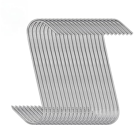 CQZYSM 20PCS Fleischerhaken 17 cm, S Haken Edelstahl, robust und vielseitig, Haken zum Einhängen für Fleisch, Hähnchen, Rippenräuchern, Haken für Kleiderstange oder Küchenutensilien, langlebige Hooks