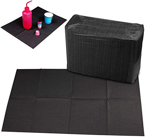 Hisight Disposable Dental Bibs Sheets Cloths, Tattoo Table Covers Clean Pad,Underpad Hygiene Personal Tattoo Bib Waterproof Tattoo TableCloth Tattoo Supply Sheet, 125pcs13 X 17 (Black) (125 Pcs)