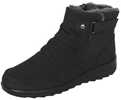 Women's Faux Suede Fur Lined Boots Ladies Snug Warm Fashion Ankle Boots Size 3-8 (5 UK, Black)