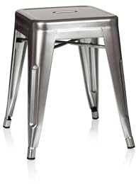 hjh OFFICE 645005 Arbetsstol arbetspall VANTAGGIO - Kafépall i robust stål, Kan staplas, Gummifötter gör att det står säkert, Kan användas i hemmet och på restauranger
