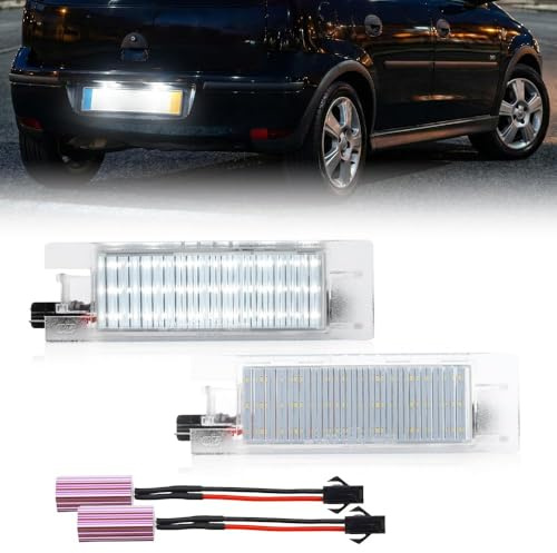 NSLUMO luz LED de matrícula para Vauxhall O/pel Astra H Astra J Corsa D | Insignia Zafira B trasero blanco xenón LED de repuesto luz de matrícula de automóvil 2PCS