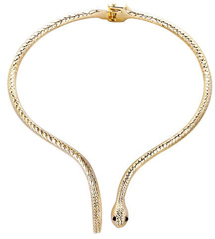 EVER FAITH Schlange Halskette für Damen Medusa Kostüm Vintage Gold Stil Lätzchen Choker Chunky Statement Kleine Kragen Goldene Farbe (Stil2)