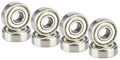 Donepart 608ZZ Skateboard-Kugellager – 8 x 22 x 7 mm ABEC3 High Speed Double Metal Shielded Kugellager für Skateboards, Scooter, Longboard, Inline- & Roll-Skates, 3D-Drucker usw. (8 Stück)