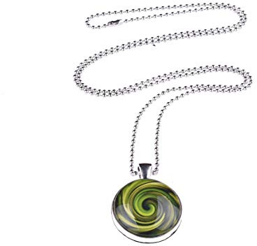 Adi Modeschmuck Kette 'Sabrina', Oliv, 70cm Kugelkette, 25mm Anhänger