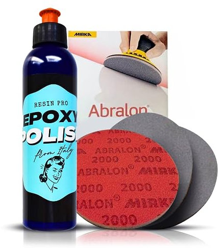 Kit de Polissage des Résines Pâte à polir Epoxy Polish, disques abrasifs, feuilles abrasives, papiers abrasifs, produits de polissage spécifiques au secteur Plastiques et Résines