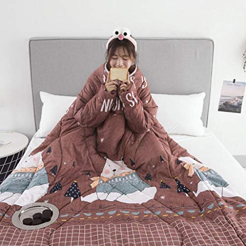 VOCD Lazy Quilt Mit Ärmeln, Multifunktions-Verdickungs-Soft-TV-Decke, Gewaschener Winterwarmer Bettbezug, Tragbarer Plüschüberwurf Für Die Couch, Sofa Home Nap
