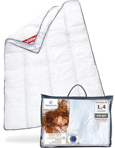 𝐋𝐮𝐱𝐮𝐬 Winter Bettdecke 155x220 mit innovativer OptiSleep®-Technologie, Flauschige Ganzjahresdecke, Steppdecke mit Ventilationsstreifen, Perfekte Winterdecke mit Zusatz warme Füße 155 x 220 cm