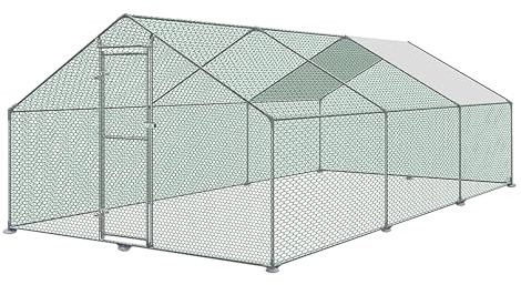 UISEBRT Kycklinghus, bur, smådjurshall - utomhuskapsling med PE-tak för fjäderfä, kanin, små husdjur, hundar (3 x 6 x 2 m)