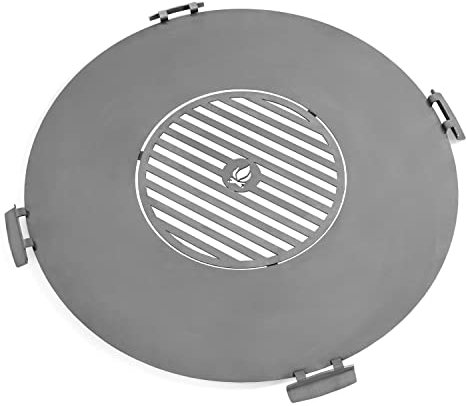 Grillplatte rund für Feuerschale Ø 82 cm mit Grillrost und 4 Griffen aus Edelstahl Feuerplatte Grillen Feuerplatte CookKing