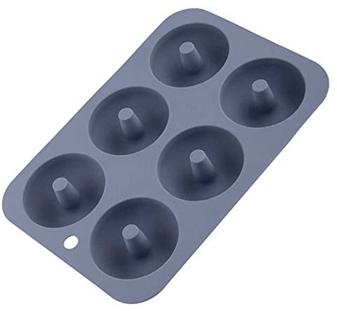 RANRIVERS Large Silicone Doughnut Mould 6 Cavity Mold Non-Stick Doughnut Tray Donut Pan Baking Mould Bakeware Baking Mould Tray for Muffins or Cupcakes Bakeware