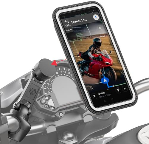 Shapeheart französische Innovation, magnetische Motorrad-Telefonhalterung Pro mit Gelenkarm und Abnehmbarer wetterfester Hülle, absorbiert Vibrationen. Handyhalterung für Motorrad- und Rollerlenker