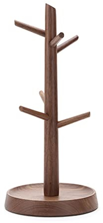 LIU- Portavasos Árbol Portavasos De Madera De Café con 6 Ganchos For Mostrador De Barra De Cocina, Almacenamiento De Exhibición De Tazas Y Seco (Size : Walnut)