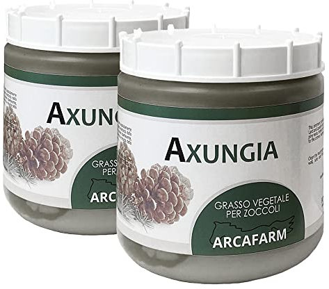 2 Pezzi Grasso per Zoccoli Cavalli 1 lt, Nero, unguento per crescita riparazione protezione e cura dello zoccolo dei cavalli, stalloni, puledri, fattrici, pony, shetland, asini, 100% Made in Italy