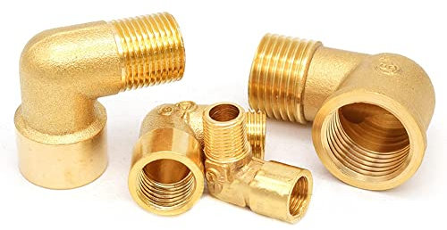 Schlauchverbinder Weibliche x männliche Thread 1/8 1/4 3/8 1/2 3/4 1 1/4 1 männlich faden 90 ° Messing Ellenbogenopfanschluss Anschlusskupplung for Wasserkraftstoff Kupfer Adapter(3/4)