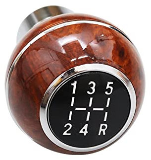 Schaltknaufkopf Universal Mahagoni Auto Schaltgetriebe 5 Gang Schaltknauf Schaltknauf Schaltknauf Automatikgetriebe (Farbe : Chrome Ring)