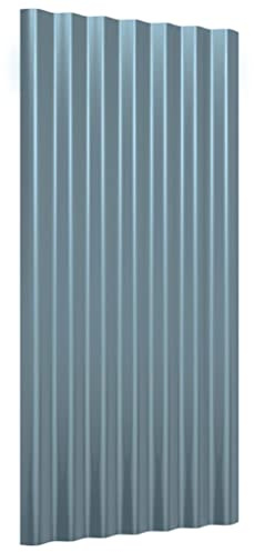 vidaXL 36x Dachpaneele Trapezblech Dachplatten Dachblech Profilblech Metallblech Stahlblech Dach Platten Pulverbeschichteter Stahl Grau 80x36cm