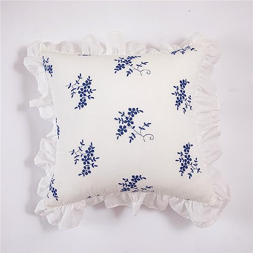 RAJEGAR Gewebter Kissenbezug für Sofa, Stuhl, 30 x 50 cm, Jacquard, Plissee, Wohnzimmer, Pflanzen, Blumenmuster, 45 x 45 cm, Weiß