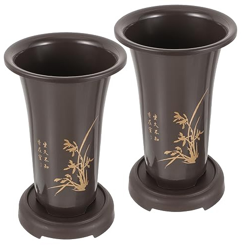 Yardwe 2juegos Maceta De Cerámica para Orquídeas Macetas Decorativas De Jardín para Plantas De Interior Bandeja para Flores De Orquídea