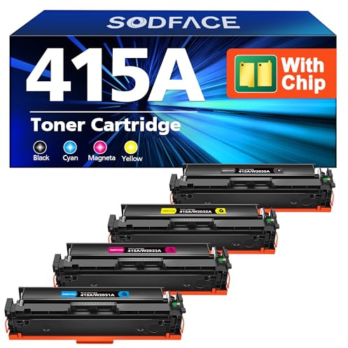 415A 415X Toner Mit Chip Kompatibel für HP Color LaserJet Pro MFP M479fdw | Kompatibel für HP 415A Schwarz MFP M479fdw M479dw M479fnw M479fdn M454dn M479 M454dw 415a schwarz 415a Magenta W2030A 4-Pack