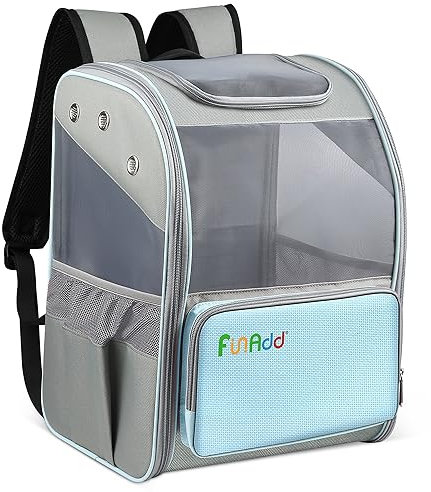 ALLSOPETS Hunderucksack, Faltbarer Haustierrucksack für Katzen und kleine Hunde, Tragbar Transporttasche für Haustiere mit Abnehmbarer Matte, Perfekt für Reisen Wandern Camping, Blau
