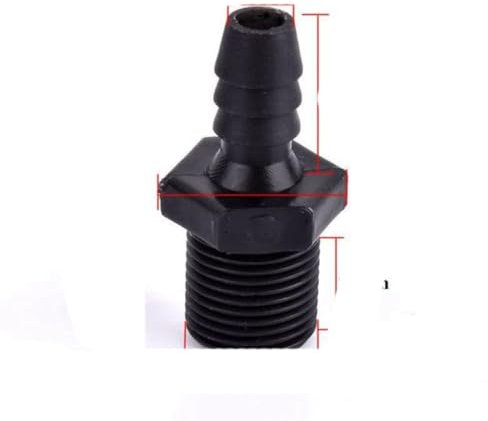 O.D 4.8~14mm to 1/8~3/4 Male Thread NPT Pagoda Connector Garden Hose Adapter Irrigation Pipe Soft Hose Joint Fitings-10pcs-1 I 2 inch to 9.5mm