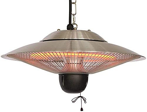 Chauffage de terrasse Chauffage extérieur 1,5 kW Chauffage de terrasse électrique suspendu au plafond, chauffage extérieur de balcon avec 3 niveaux de puissance adapté pour intérieur jardin véranda,