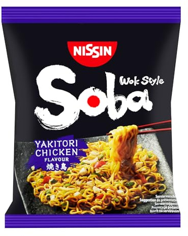 NISSIN Soba Bag - Saveur Yakitori Chicken -1 carton de 9 sachets de 110g