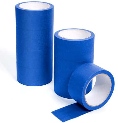 NORTHERN BROTHERS 50mm Wide Blue Masking Tape 8 Rolls 2 inch x 20m | Masking Tape for Painting Indoor Painters Tape Decorators Tape, Indoor Decorating