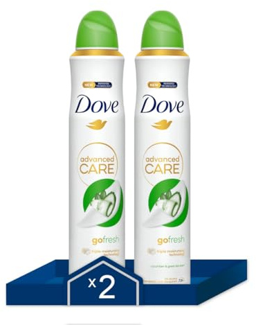 Dove Advanced Care Aerosol Pepino 72h Pack Ahorro 200 ML x2, Packaging May Vary