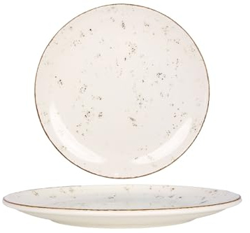 Bonna Assiette à dîner - Grain - Porcelaine - 25 cm - lot de 6