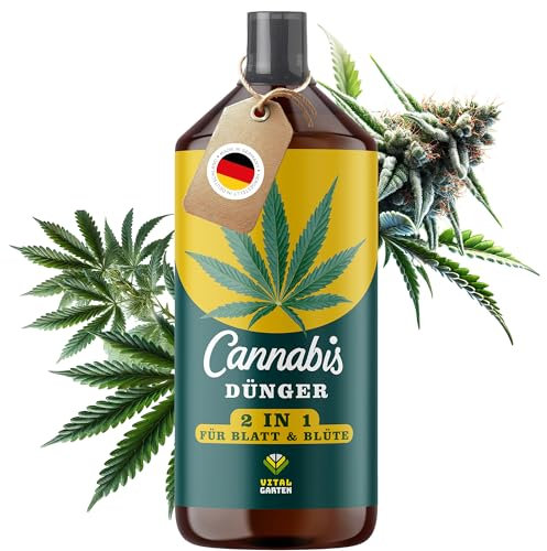 Engrais concentré premium 2-en-1 pour le cannabis - pour les fleurs parfaites | 1L pour croissance et floraison | Intérieur et extérieur | Facile à utiliser | Fabriqué en
