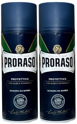 Schiuma Da Barba PROTETTIVA, Con Aloe Vera e Vitamina E 400ml (2 Unità)