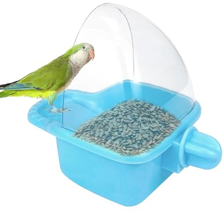 Ranley Transparentes Vogelbad für Käfig, transparentes Vogelbad für Käfig, Badebox mit Käfig für Papageien | Badezimmerwürfel für Vögel zum Aufhängen, transparent, Badewanne