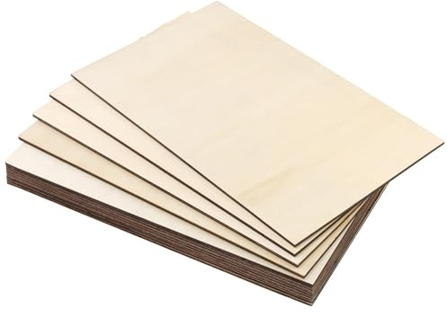 TAICHEUT 12 Pieces Plywood Wood Sheets, 400x250x4mm Unfinished Basswood Board Sheet for Craft Art Project Model Painting