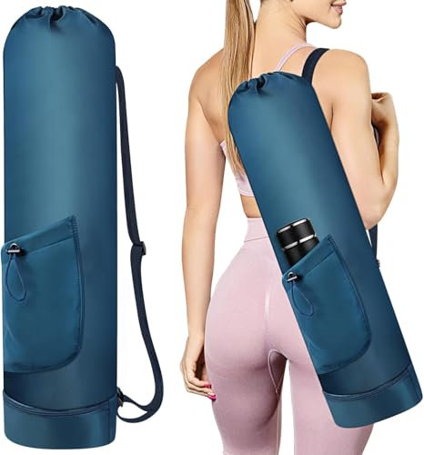 Shaorangrang Yogamattenhalter mit durchgehendem Reißverschluss und verstellbaren Schultergurten, Yogamattenhalter mit Taschen, wasserdichte Yogatasche