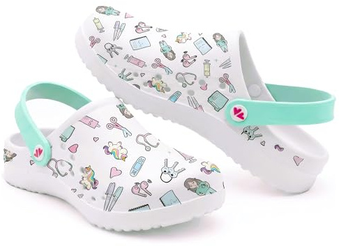 Nurse is Love Sabots Femme - Sabots EVA Légers, Chaussures Casual Mode | Cadeau Original pour Elle | Design Amusant - PT U Aqua 38