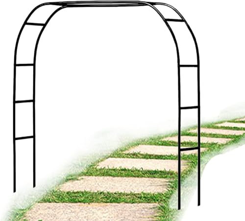 Arche de jardin robuste en métal blanc de 2,4 m avec cadre en acier pour plantes grimpantes, solide et résistante aux intempéries, tonnelle d'intérieur et d'extérieur pour roses et plantes grimpantes