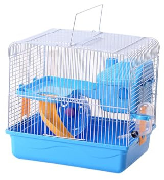 Happyyami Doppelschichtiger Hamsterkäfig Auslaufsicher Mit Laufrad Inklusive Kunststoff Haustierhaus Mit Großer Tür Kleintierhaus Für Hamster Chinchilla Kinder