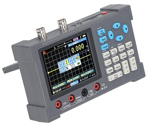 Osciloscopio Digital 3 en 1 Multímetro Generador de Señal 120M 250MSAs Pantalla de 3,2 Pulgadas Accesorios Profesionales de 2 Canales para Uso