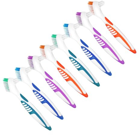 GARVALON 8pièces Lot De Brosses à Dents Pour Prothèses Brosse De Nettoyage Double Face Portable Pour Appareils Dentaires
