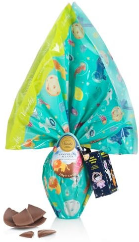 Venchi - Uovo di Cioccolato Azzurro, Gusto Cioccolato al Latte, con 2 Sorprese per Bambini, Senza Glutine, 220 gr, Collezione Pasqua, Idea Regalo