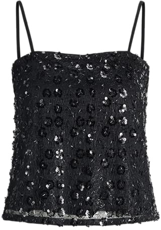 JACK & JONES Jxdream WVN Haut à Paillettes, Noir, S