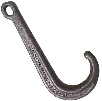 Gancio a Catena sospeso Tipo J per Fune di Traino per Auto a Ostacoli - Gancio a J con Gambo Lungo da 4T - Gancio per rimorchio per Auto in Panne, Gancio di Sicurezza zin