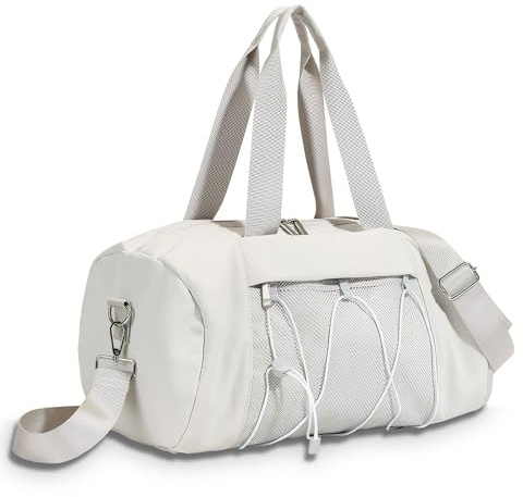 X SIM FITNESSX Sac de sport avec compartiment à chaussures pour homme et femme - Sac de sport - Sac de voyage pour le sport, la gym et le fitness - Petit sac de voyage, beige, sport