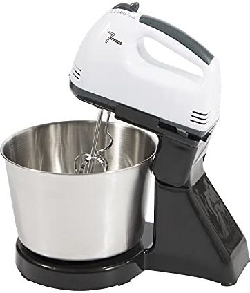 CHFUNE Robot da cucina da 100 W, impastatrice da 1,7 l, impastatrice a 7 velocità, con ciotola in acciaio inox, frullatore, ciotola, velocità, mini agitatore