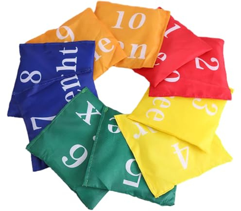 Kisangel 10pcs Square Bean Bags Oxford Cloth Toss Game for Children